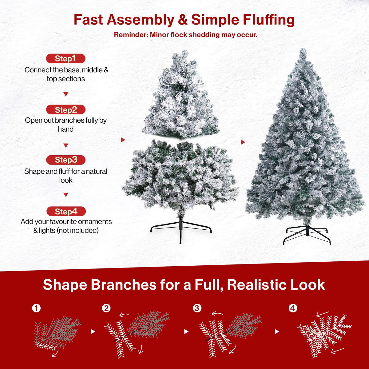 7ft Premium Christmas Tree 1432 Branch Tips Green Xmas Trees Bushy Artificial Christmas Tree Pine Tree with Metal Stand Easy to Assemble Realistic Spruce Branches Christmas Tree for Indoor and Outdoor