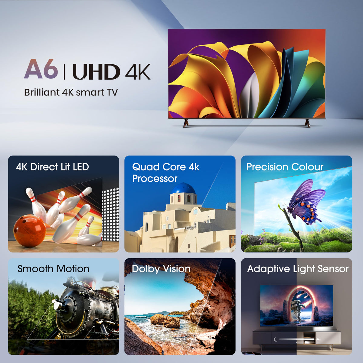 Hisense 50 Inch 50E6QTUK 4K Ultra HD Smart AI TV