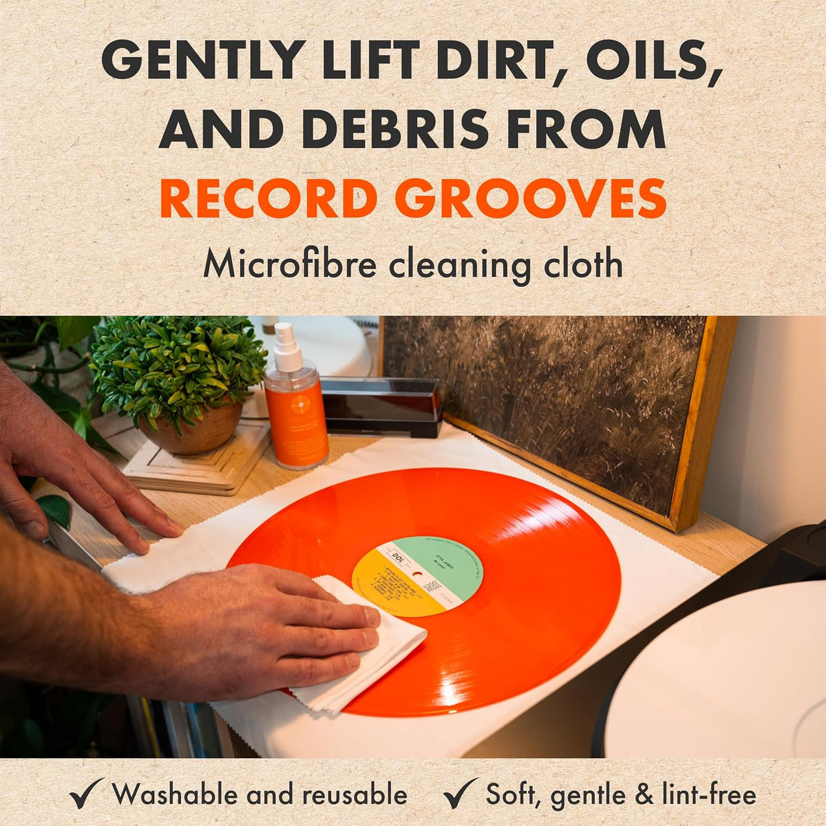 SPINCARE Vinyl Record Cleaner Kit | 5-in-1 Essentials Vinyl Cleaning Set