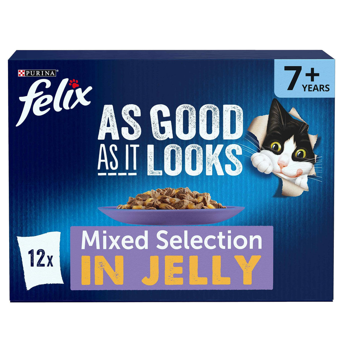 FELIX Tasty Shreds Adult Wet Cat Food Mixed Selection in Gravy Chicken, Beef, Tuna, Salmon 40 x 80g Pouches