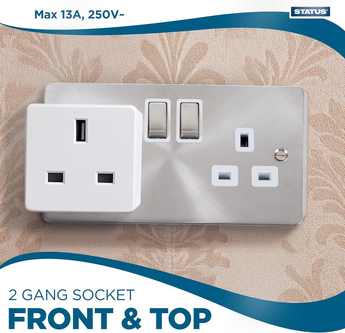 STATUS 2 Way UK Plug Adapter, White