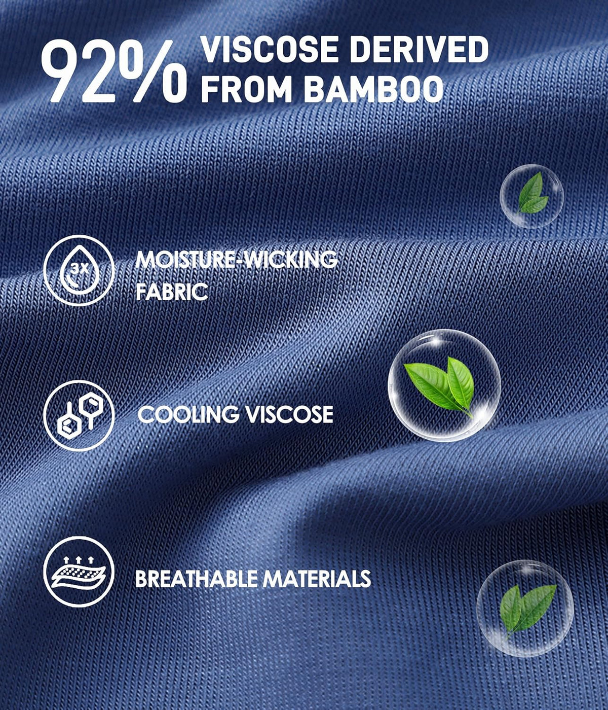 YESWEL Mens Bamboo Boxers, Longer Leg Boxer Shorts with Fly, Anti Chafing Underwear Trunks, No Itchy Labels Underpants (S-4XL)