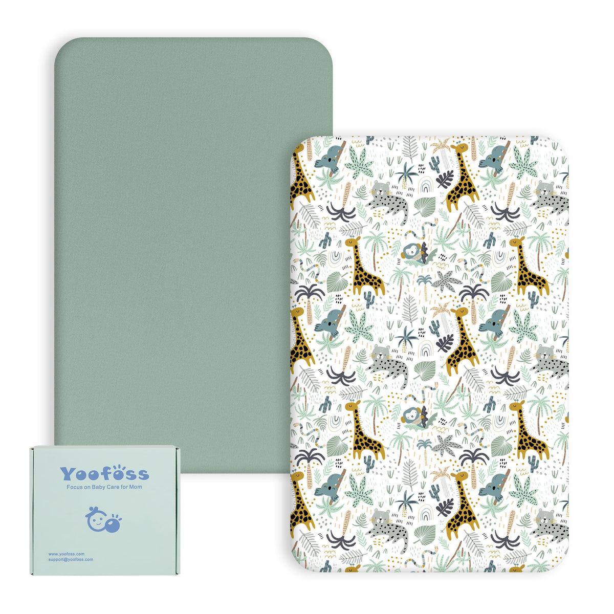 Yoofoss Moses Basket Sheets 41 x 84 cm, Fitted Soft & Breathable Microfiber Pram Sheet for Newborn Baby Boy and Girl, Crib Bassinet Mattress Protector Snuzpod Bedside 2 Pack
