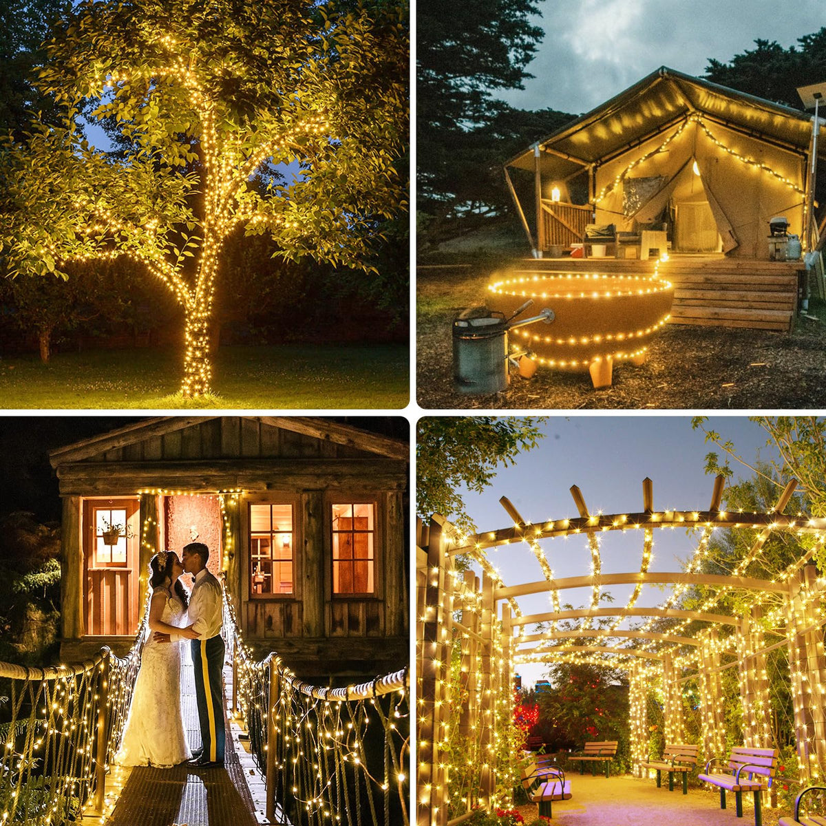litogo 120 LED Solar String Lights Outdoor, 12M/40Ft 8 Modes Solars Garden Lights Waterproof Copper Wire Decorative Solar Fairy Lights for Patio, Gate, Yard, Trees, BBQ, Wedding, Party