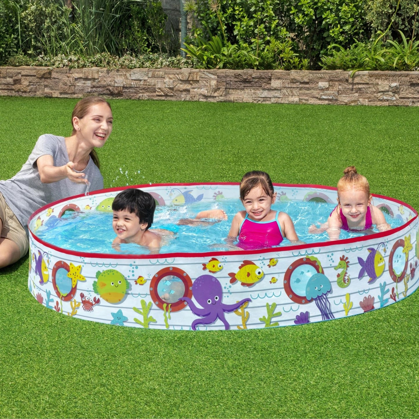 Bestway Sea Creature Kids Paddling Pool — 48 inch Round, 219 Litres | Toddlers & Children