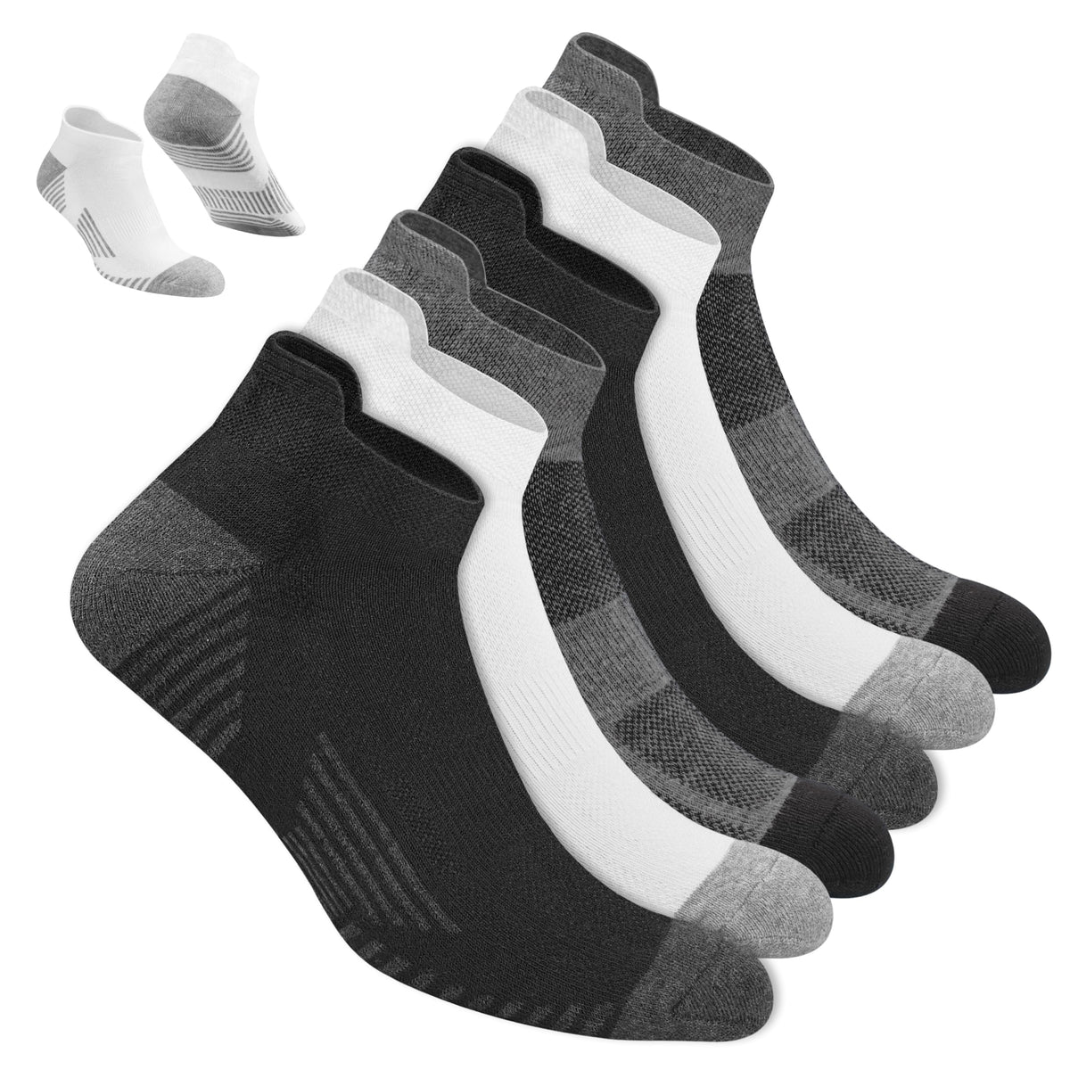NAVYSPORT Men's Cotton Sports Socks, Pack of 6 Pairs