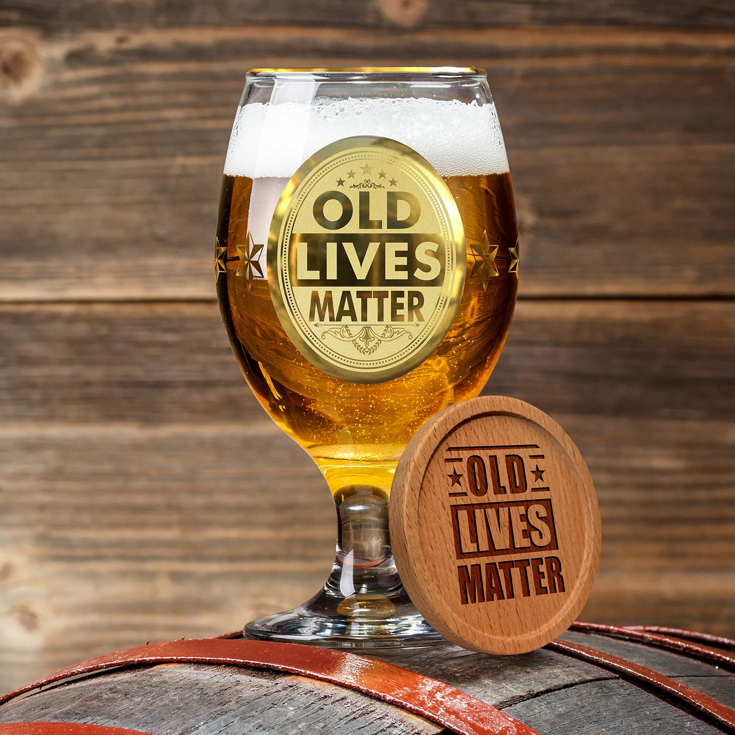 Crownly Crystal® Gold Birthday Gifts: Dad's Beer Glasses