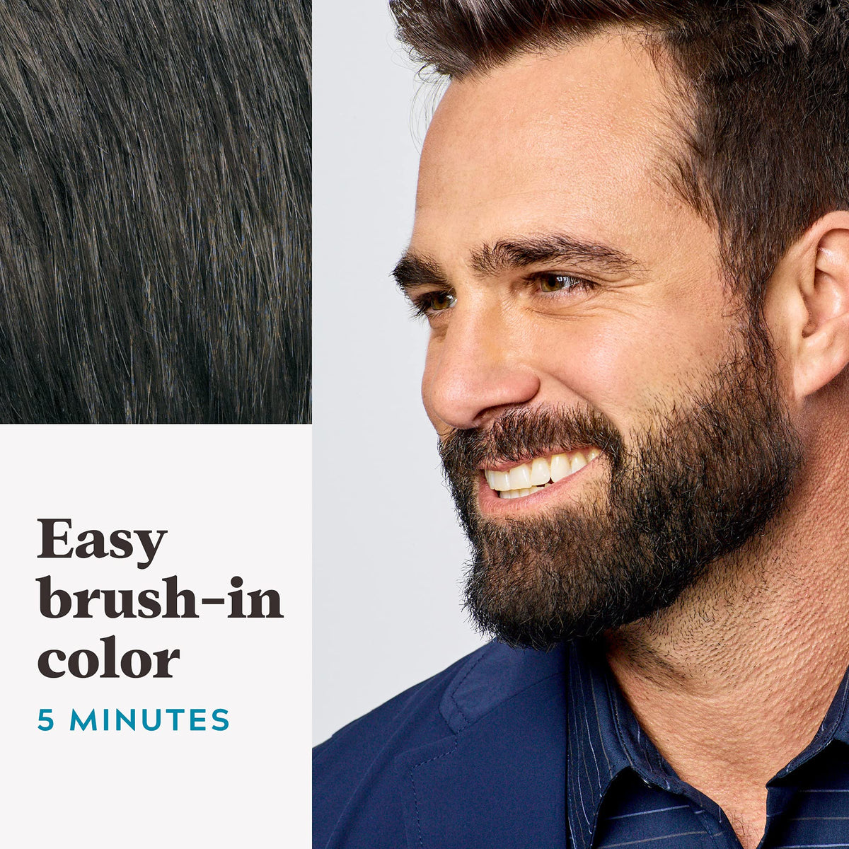 Just for men Moustache & Beard Dark Brown Dye, Eliminates Grey for a Thicker & Fuller Look M45