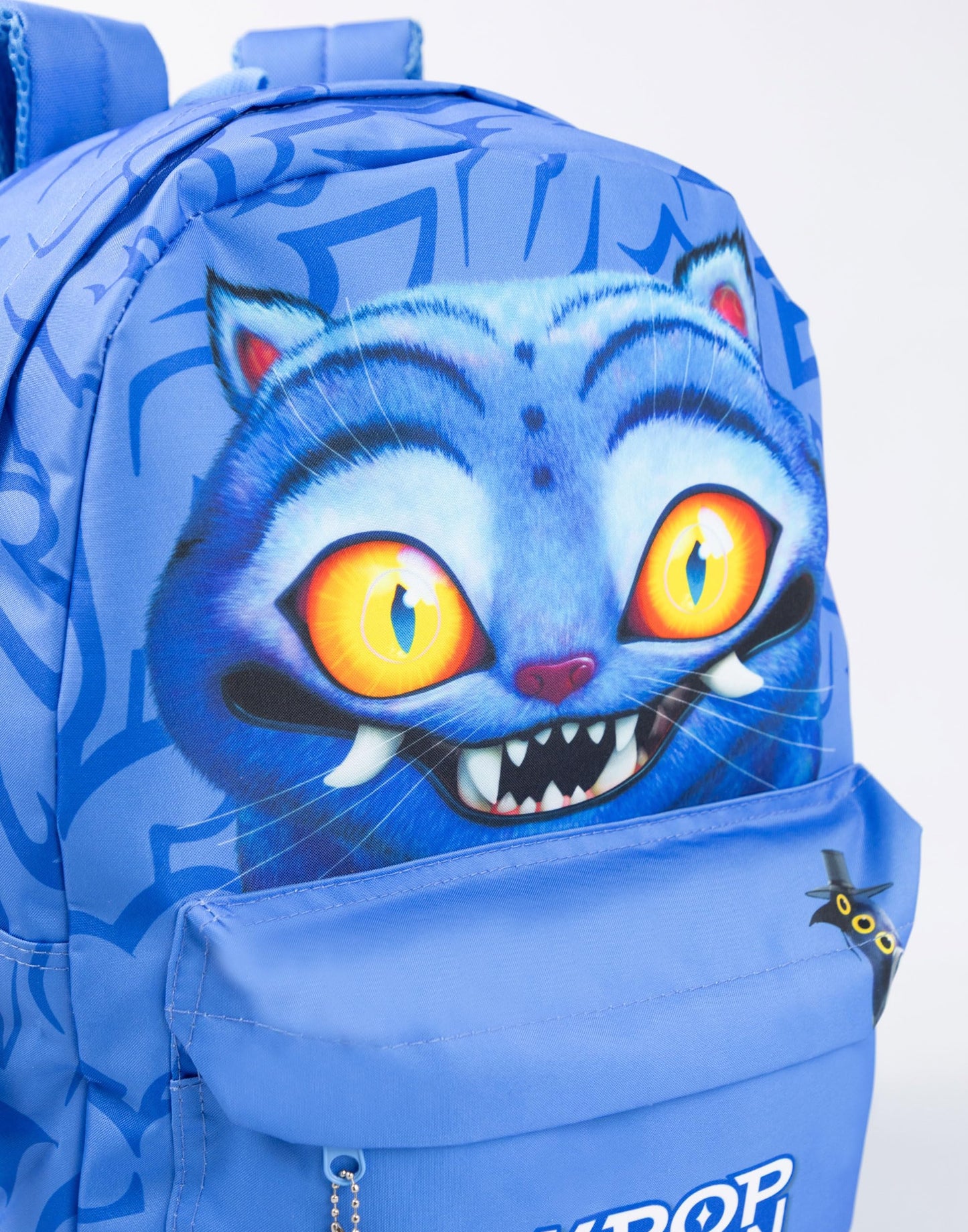 KPop Demon Hunters K-Pop Demon Hunters Derpy Tiger Blue Backpack | Kids School Bag with Front Zip Pocket | Padded Shoulder Straps & Chest Strap | K-Pop Demon Hunters Merch
