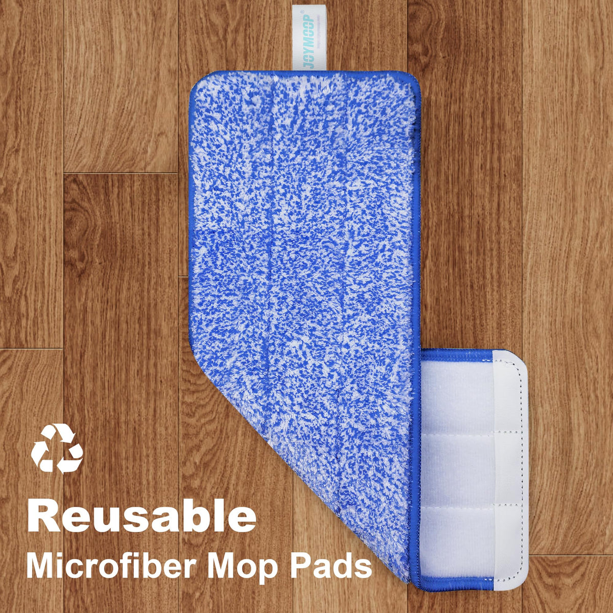 JOYMOOP Mop and Bucket with Wringer Set, Hands Free Flat Floor Mop and Bucket, with 3 Washable Microfiber Pads, Wet and Dry Use, Floor Cleaning System