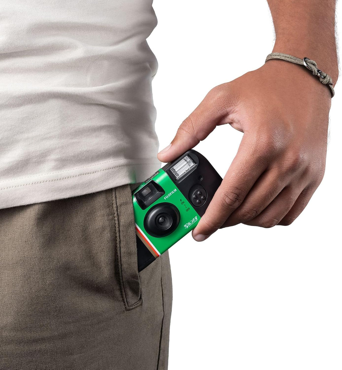 Fujifilm Quicksnap 27 exposure, FUJICOLOR 400 ISO speed film camera, with Built-in flash