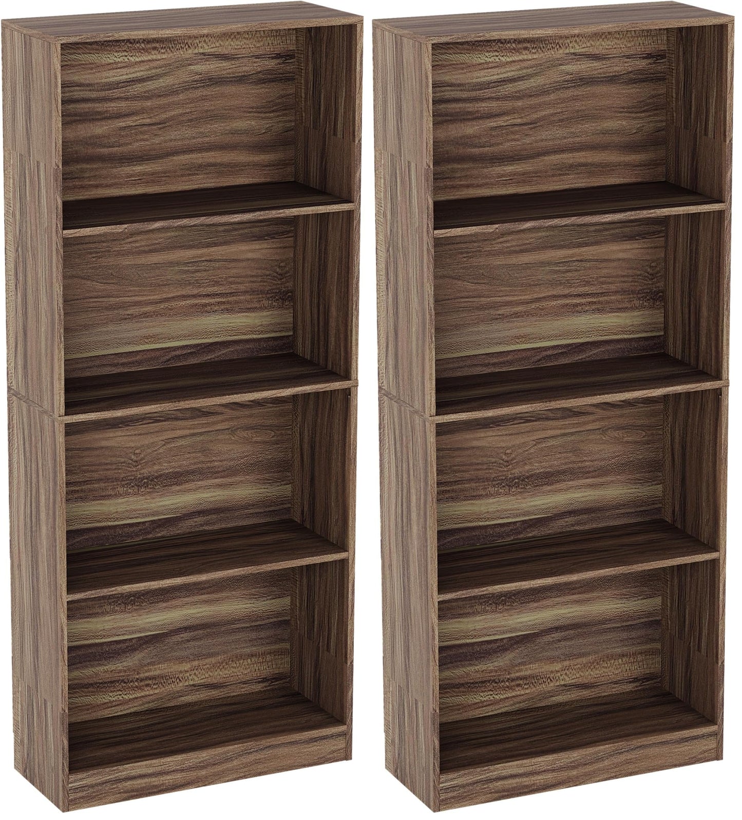 Vida Designs Cambridge 3 Tier Low Bookcase, White Wooden Shelving Display Storage Unit Office Living Room Furniture