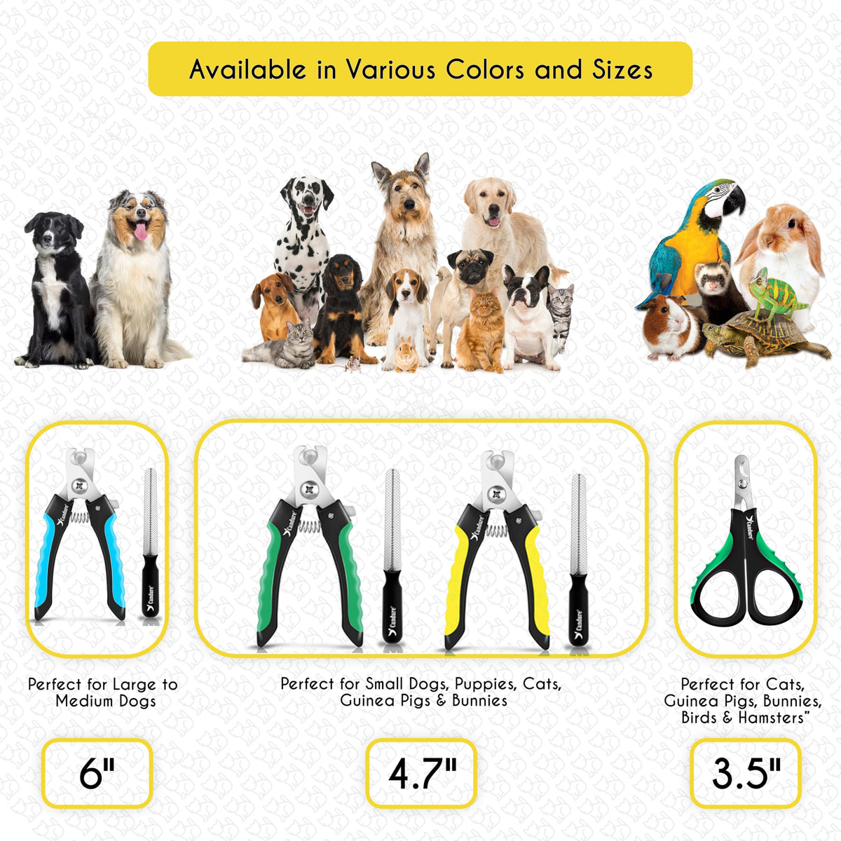 Candure Dog Nail Clippers for Large, Medium and Small Breed Professional Pet Nail Clipper Suitable for Cats, Rabbits and Guinea Pigs with Safety Lock (All Size Pets, Dark Blue)