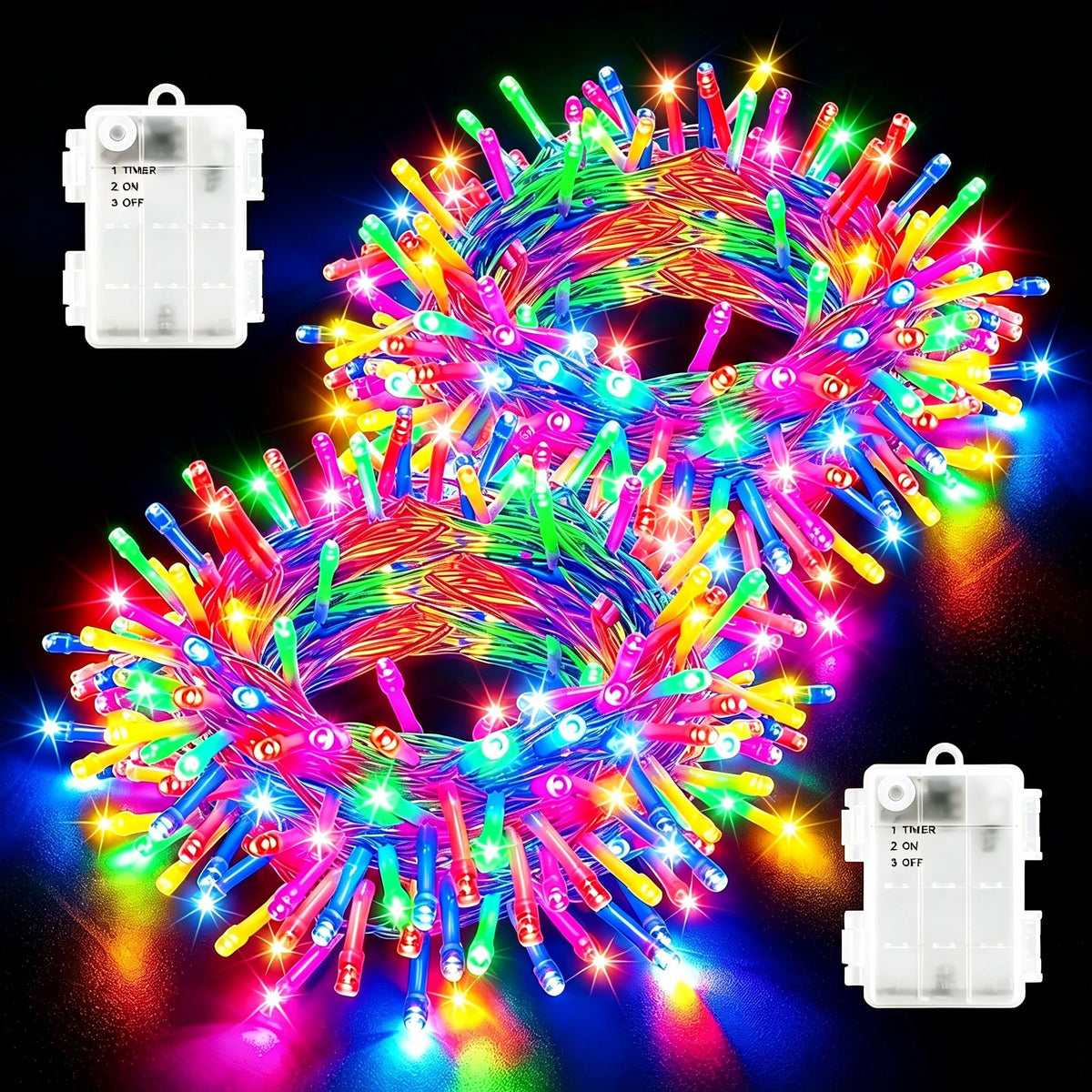 cshare Battery Fairy Lights, 2M 20 LED Fairy Lights Battery Operated with Timer, IP65 Waterproof String Lights for Jar Garden Camping Christmas Indoor Outdoor Decorations, Warm White