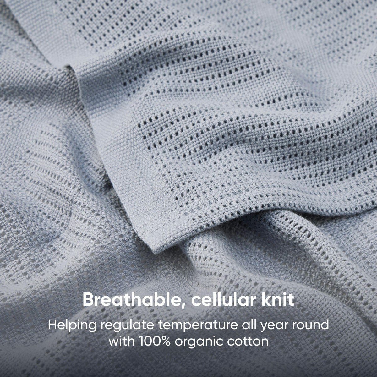 Bloomsbury Mill - Cellular Blankets Baby - 100% Organic Cotton - 2 Pack - Cloud - White - Newborn Essentials - Soft Breathable Baby Blankets for Pram, Cot, Moses Basket - 75x95cm