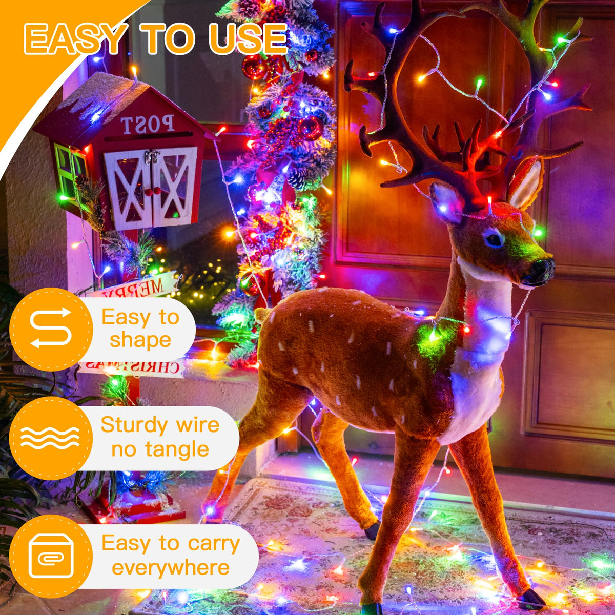Ollny Fairy Lights Battery Operated, 10m 100 LEDs Bright Battery Powered String Lights, Cool White Outside Christmas Lights Waterproof with 8 Modes/Timer for Indoor Outdoor Bedroom Garden Decorations