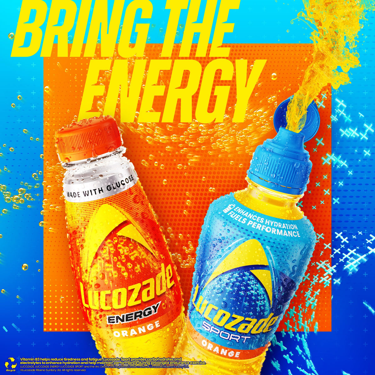 Lucozade Sport Orange Sports Drink, 4 x 500ml