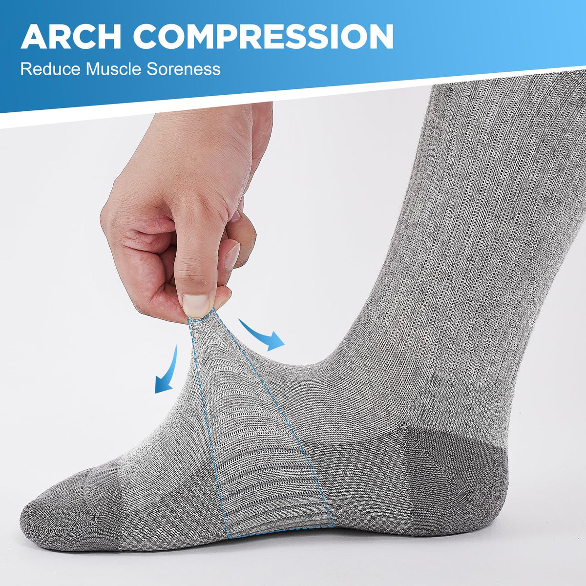 Cirorld Mens Sports Socks, 6/8 Pairs Work Boot Socks for Men & Women