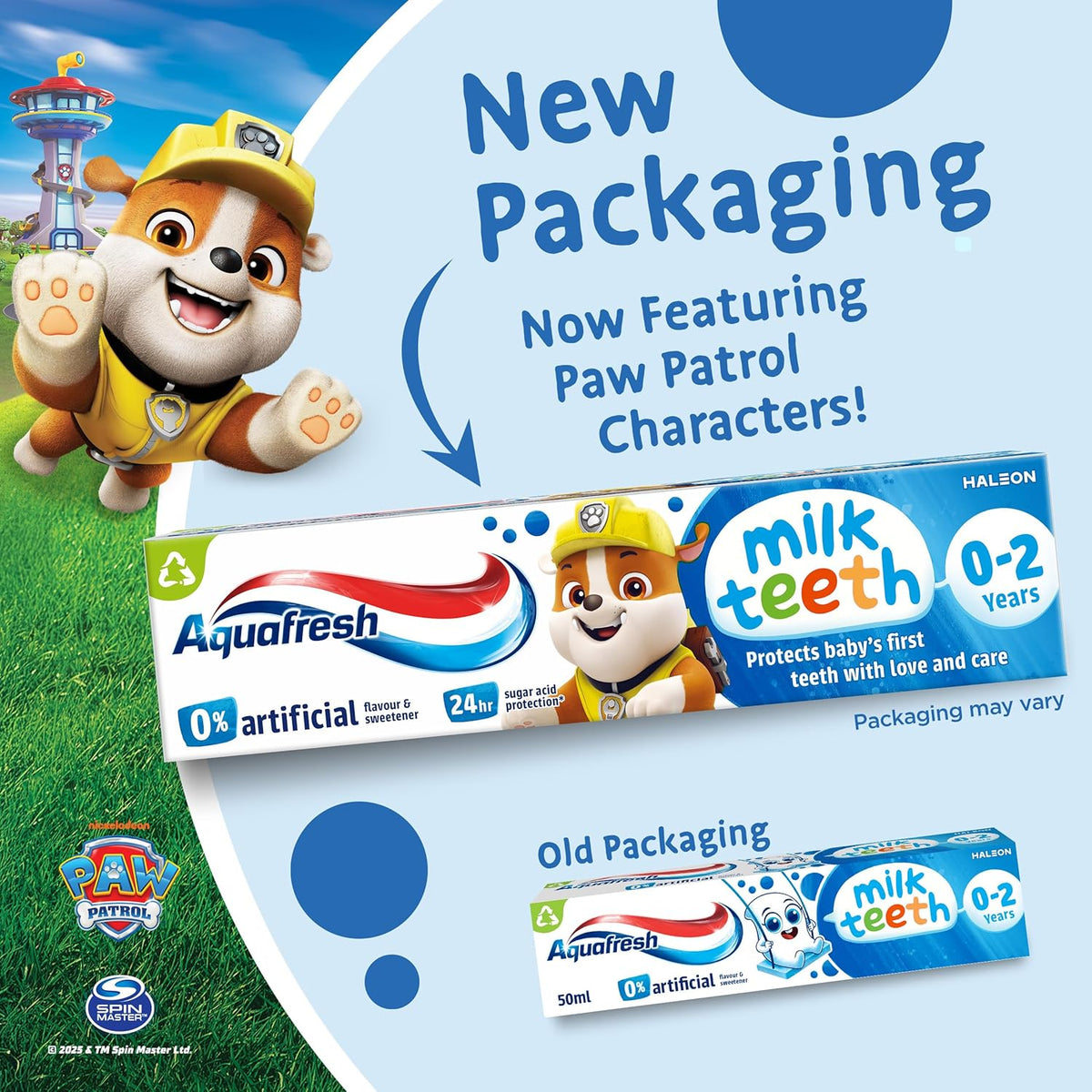 Aquafresh Paw Patrol Milk Teeth Baby Toothpaste, 0-2 Years, 50 ml