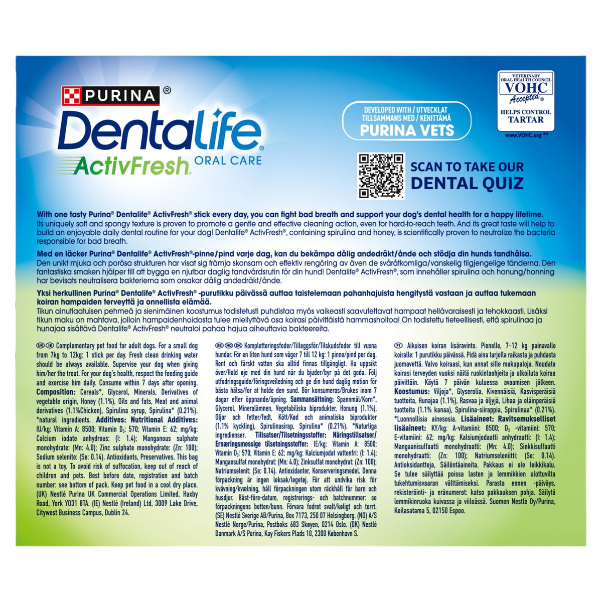 DENTALIFE Dental Chicken Cat Treats 40g (Pack of 8)