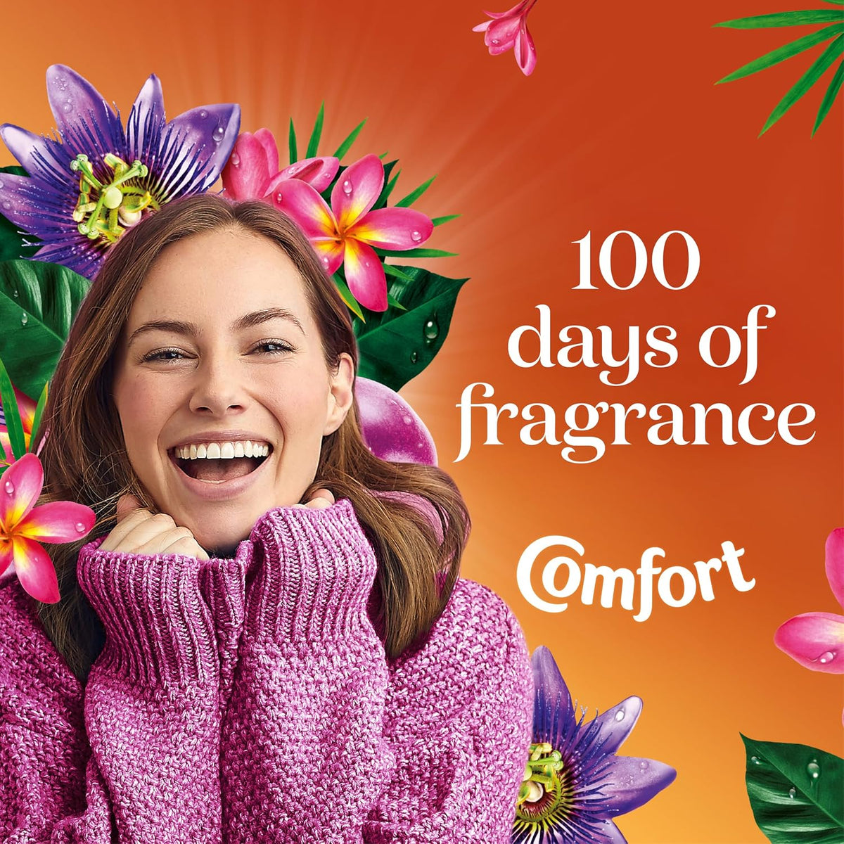 Comfort Perfume Creations Passion Bloom Fabric Conditioner with Motion-Activated Fragrance Technology 100 Days of Freshness 45 washes (1.35 L)