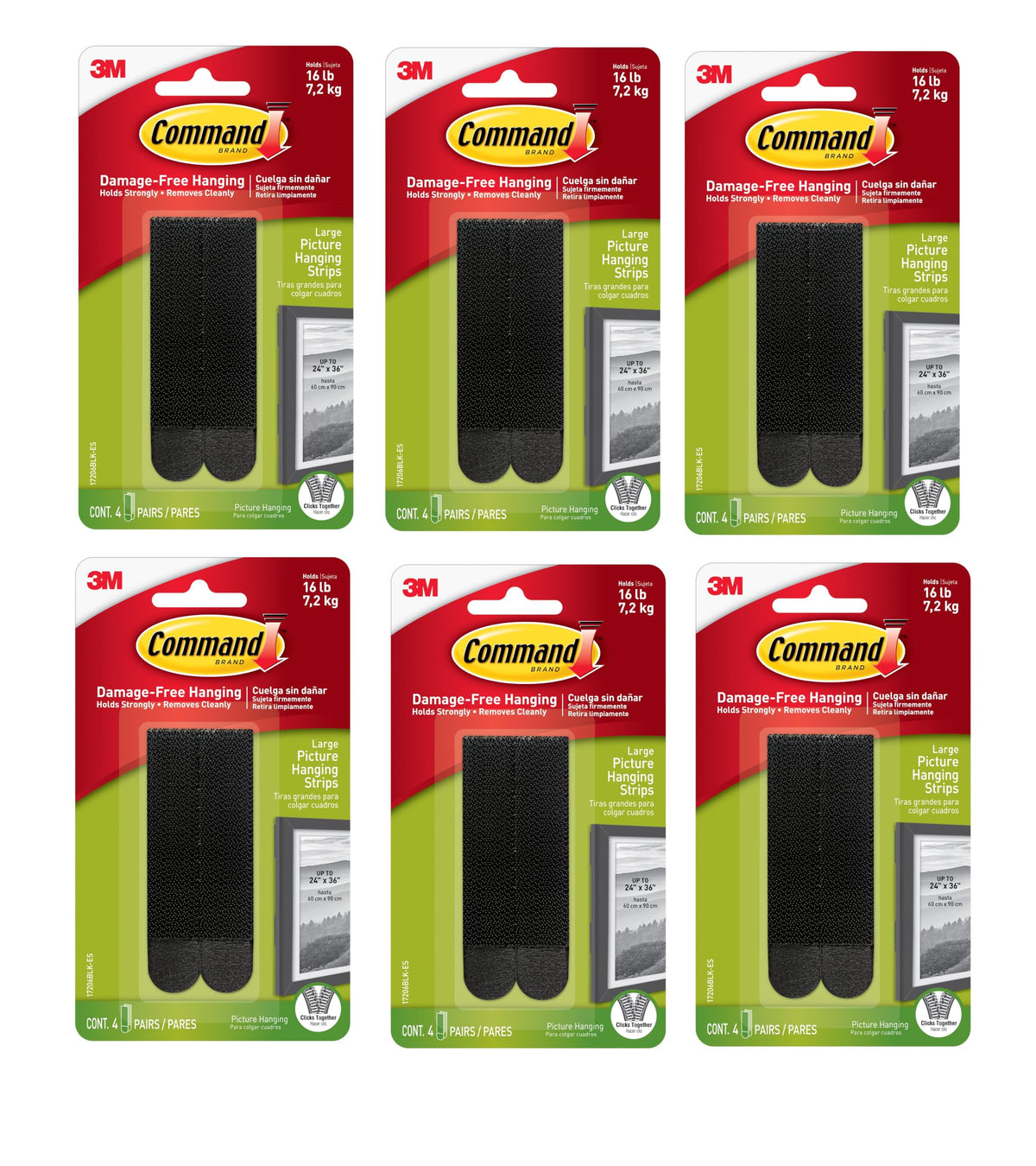 Command Picture Hanging Strips, Large, 12 Pairs (24 Adhesive Strips)