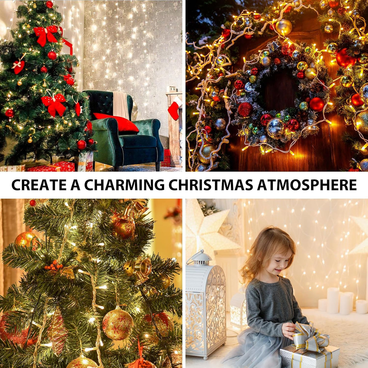 Fairy Lights,5M/50 LED Battery Operated String Lights for Indoor Outdoor Bedroom Lighting, Wedding Decor, Party, Garden, Christmas, Tree Decoration(Warm White, 2-Pack)