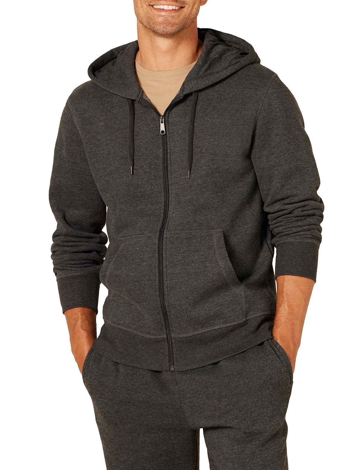Amazon Essentials Men's Full-Zip Fleece Hoodie Sweatshirt (Available in Big & Tall)