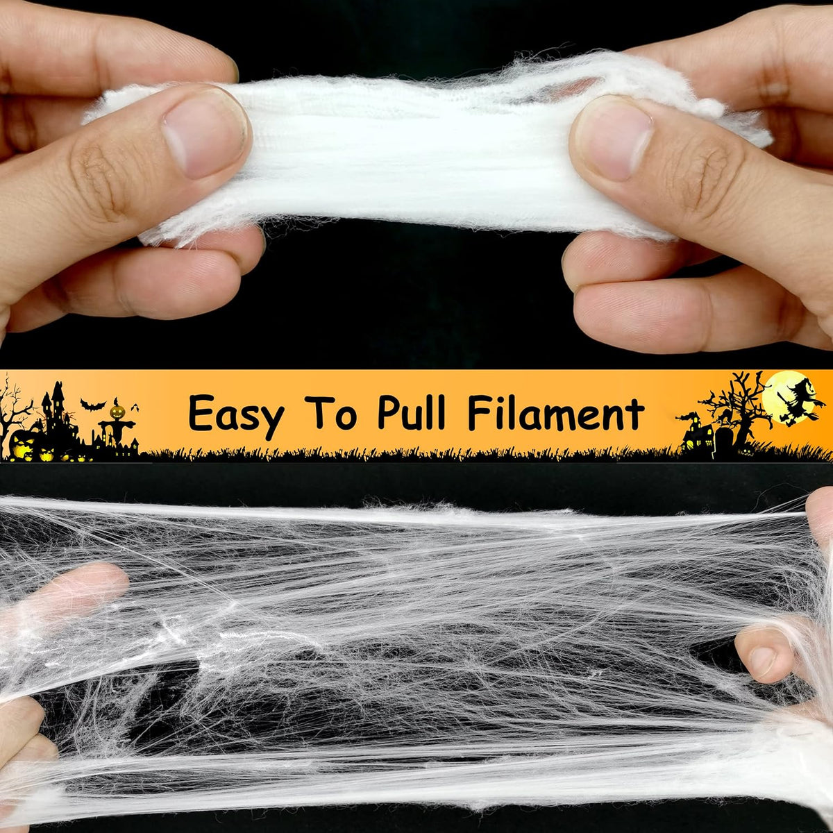 Cover 3000 Square Feet 500g Halloween Spider Web Stretchable Cobweb with 50 pcs Small Spiders Halloween Indoor Outdoor Decorations