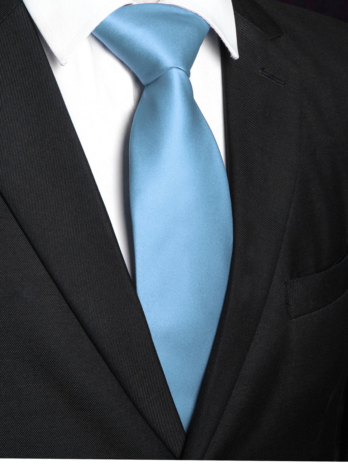 RBOCOTT Solid Color Tie Mens Necktie for Business and Wedding Party