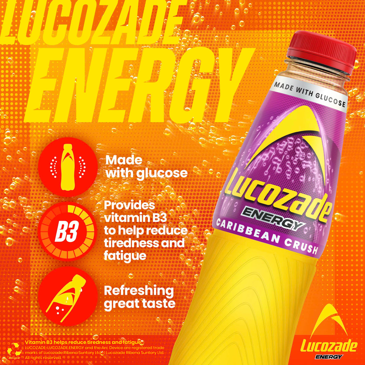 Lucozade Energy Cherry 500ml (Pack of 12)