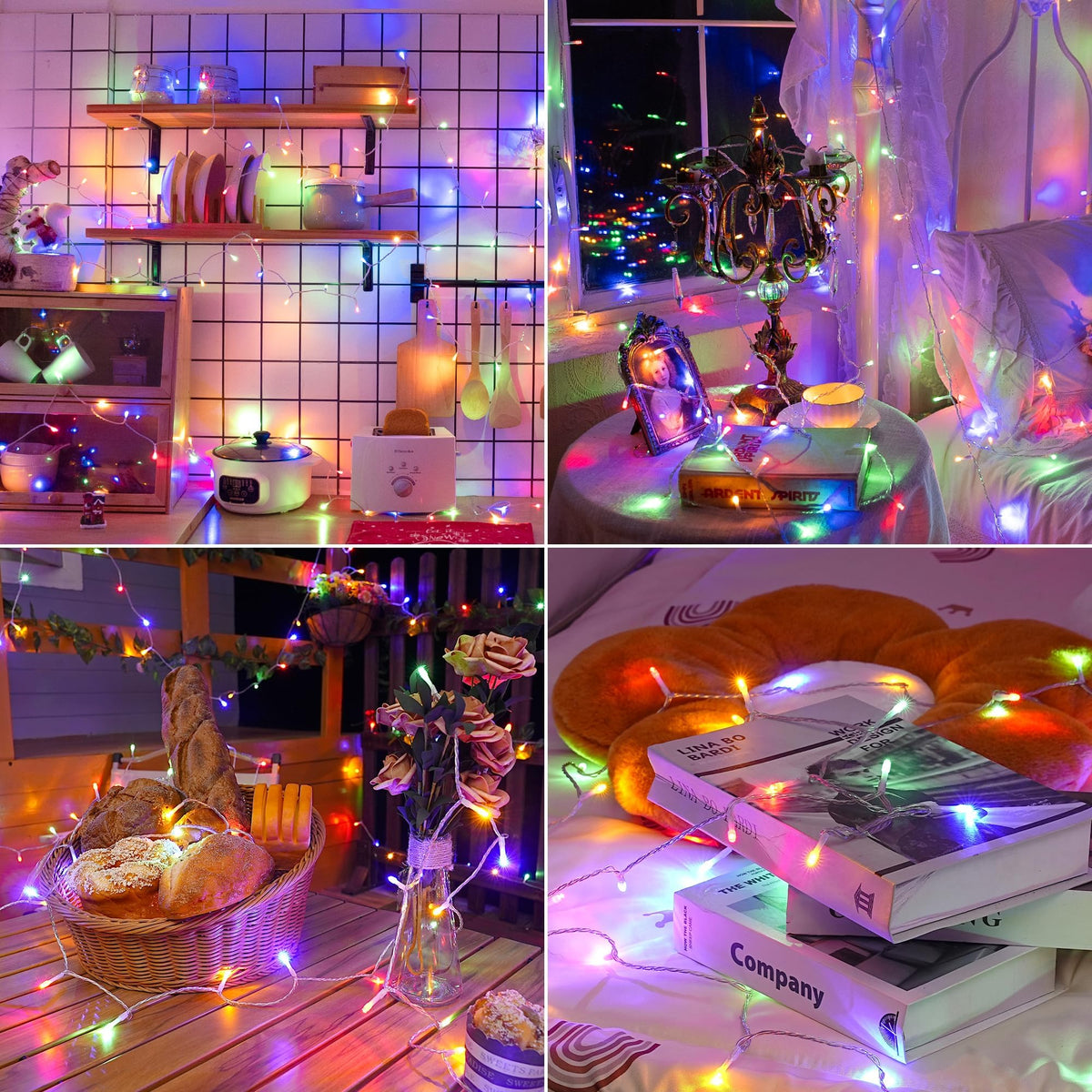 Ollny Fairy Lights Mains Powered 20m 200 LED Outdoor String Plug Remote