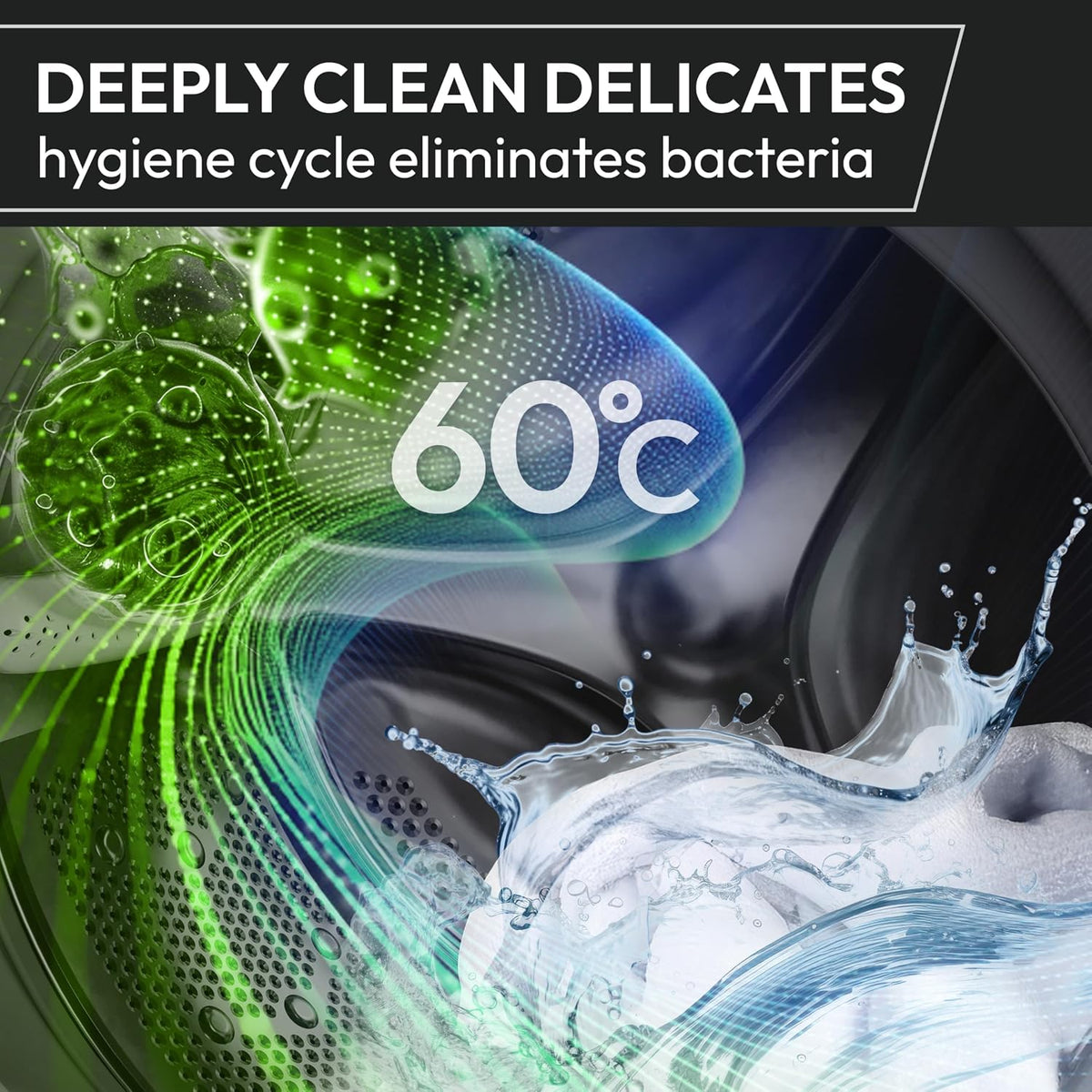 Hoover H-WASH 350 9kg Freestanding Washing Machine, 1400 RPM, A Rated, ECO-Power Inverter Motor, hOn App, 60 Programmes, Eco Doser, Power Care System, White, 60x53x85 cm - H3WPS496TAMB6-80