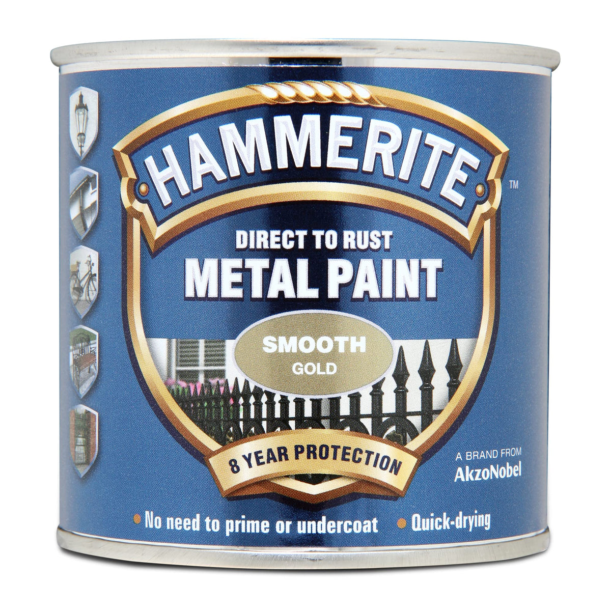 Hammerite Direct to Rust Metal Paint - Smooth Black Finish 250ML, 5084863