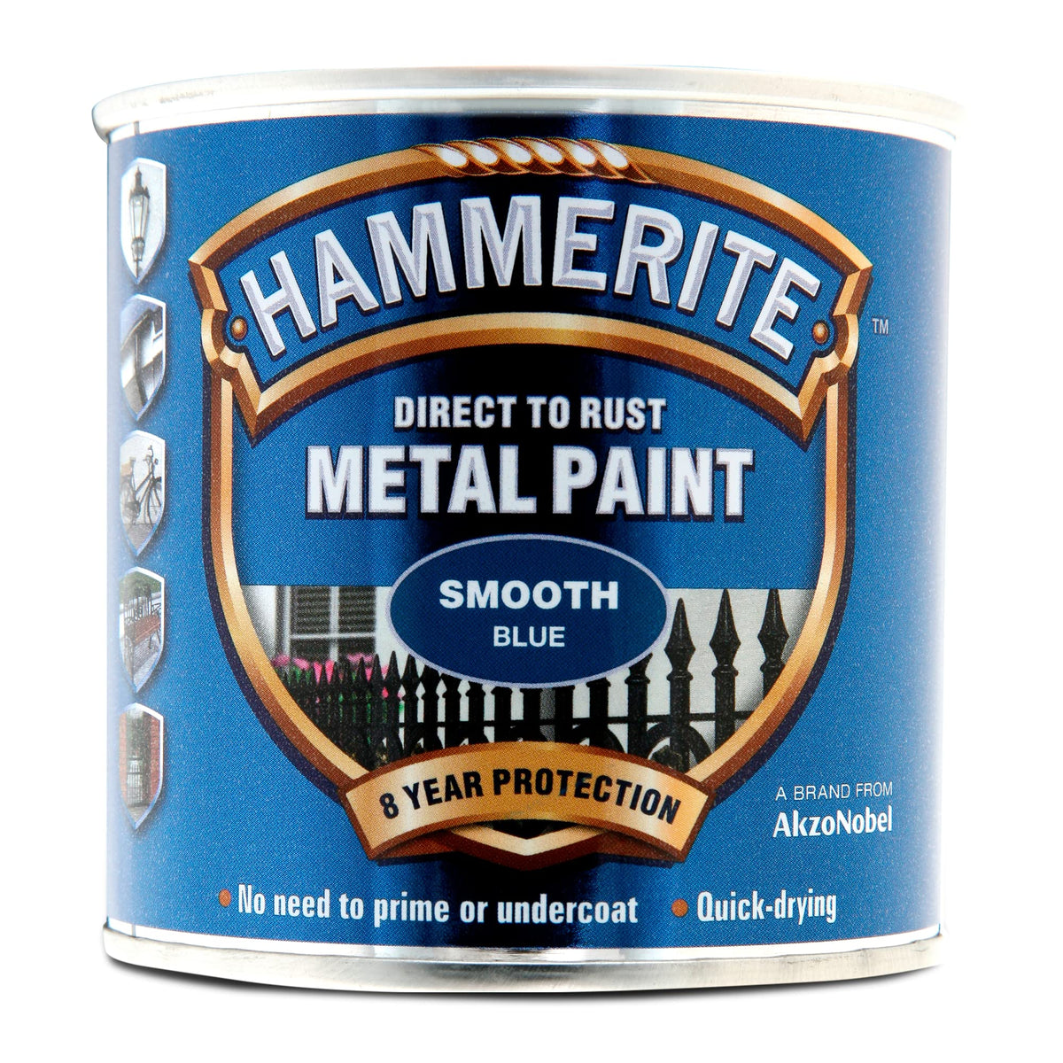 Hammerite Direct to Rust Metal Paint - Smooth Black Finish 250ML, 5084863