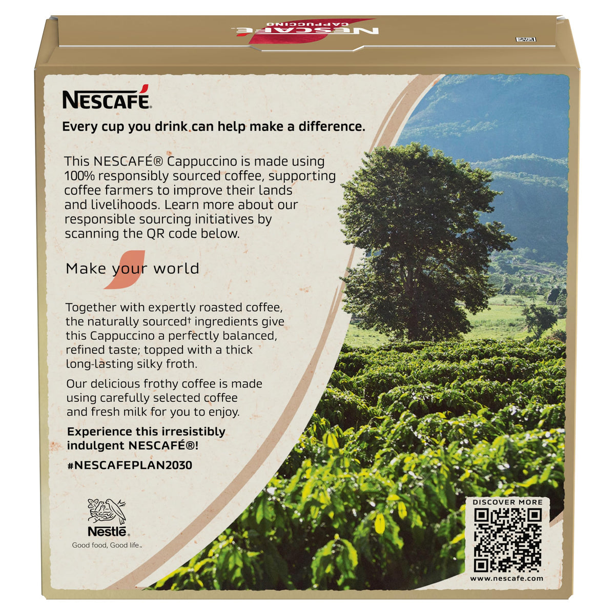 NESCAFÉ Cappuccino Instant Coffee Sachets - 72 x 15.5g