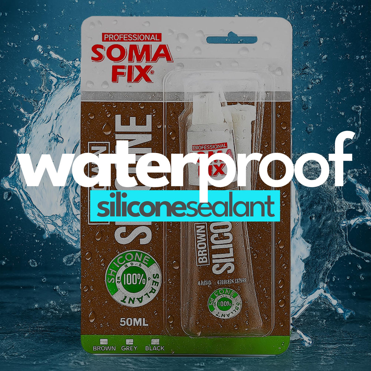 Black Silicone Sealant (No Gun Required) Flexible & Waterproof Sealant