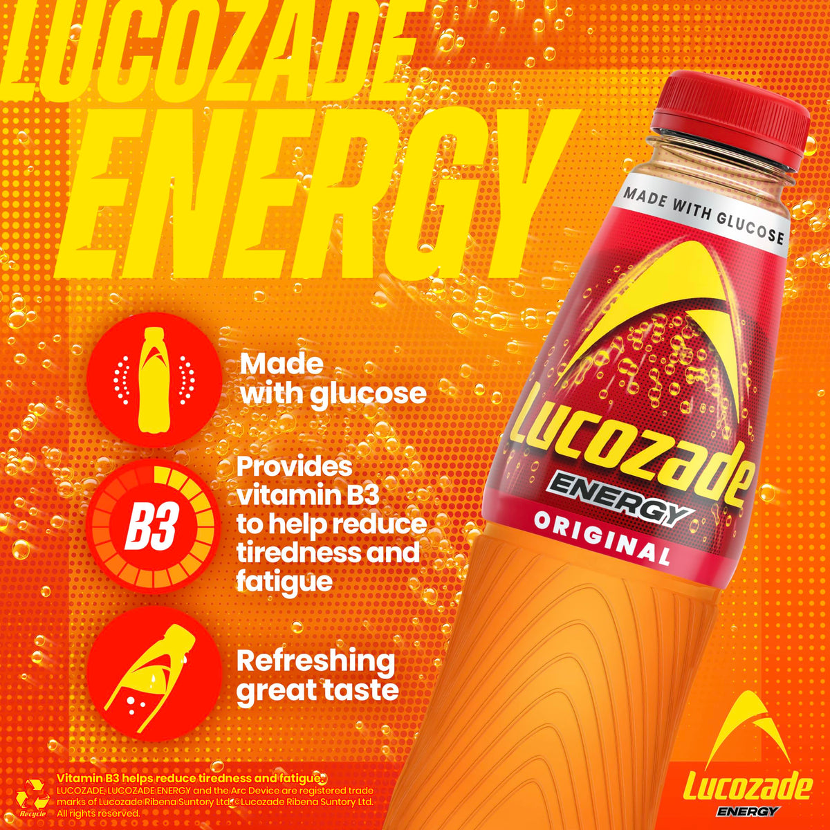 Lucozade Energy Cherry 500ml (Pack of 12)