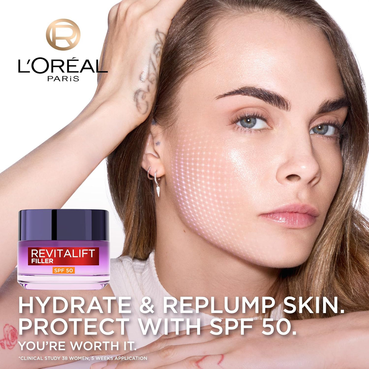 L’Oréal Paris Revitalift Filler Replumping Anti Ageing SPF50 Day Cream 50ml