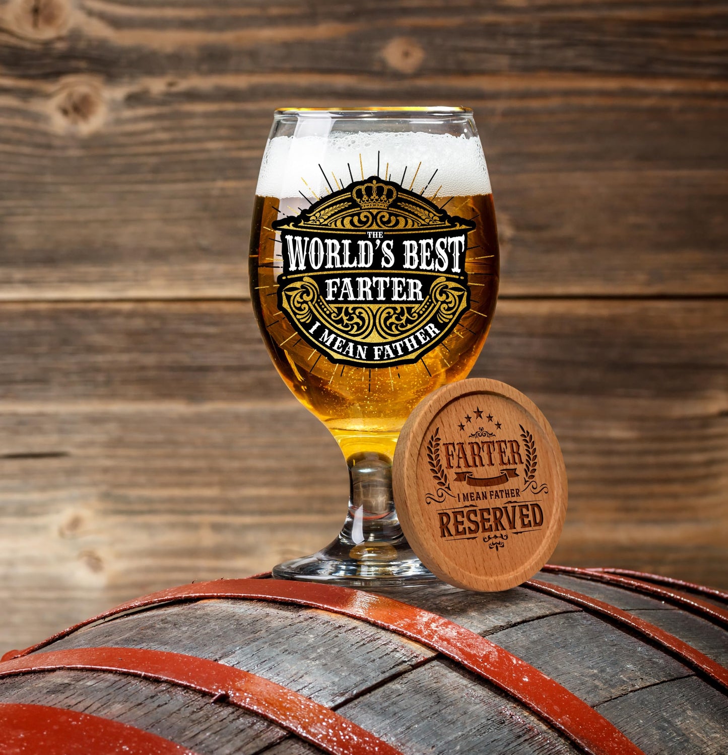 Crownly Crystal® Gold Birthday Gifts: Dad's Beer Glasses