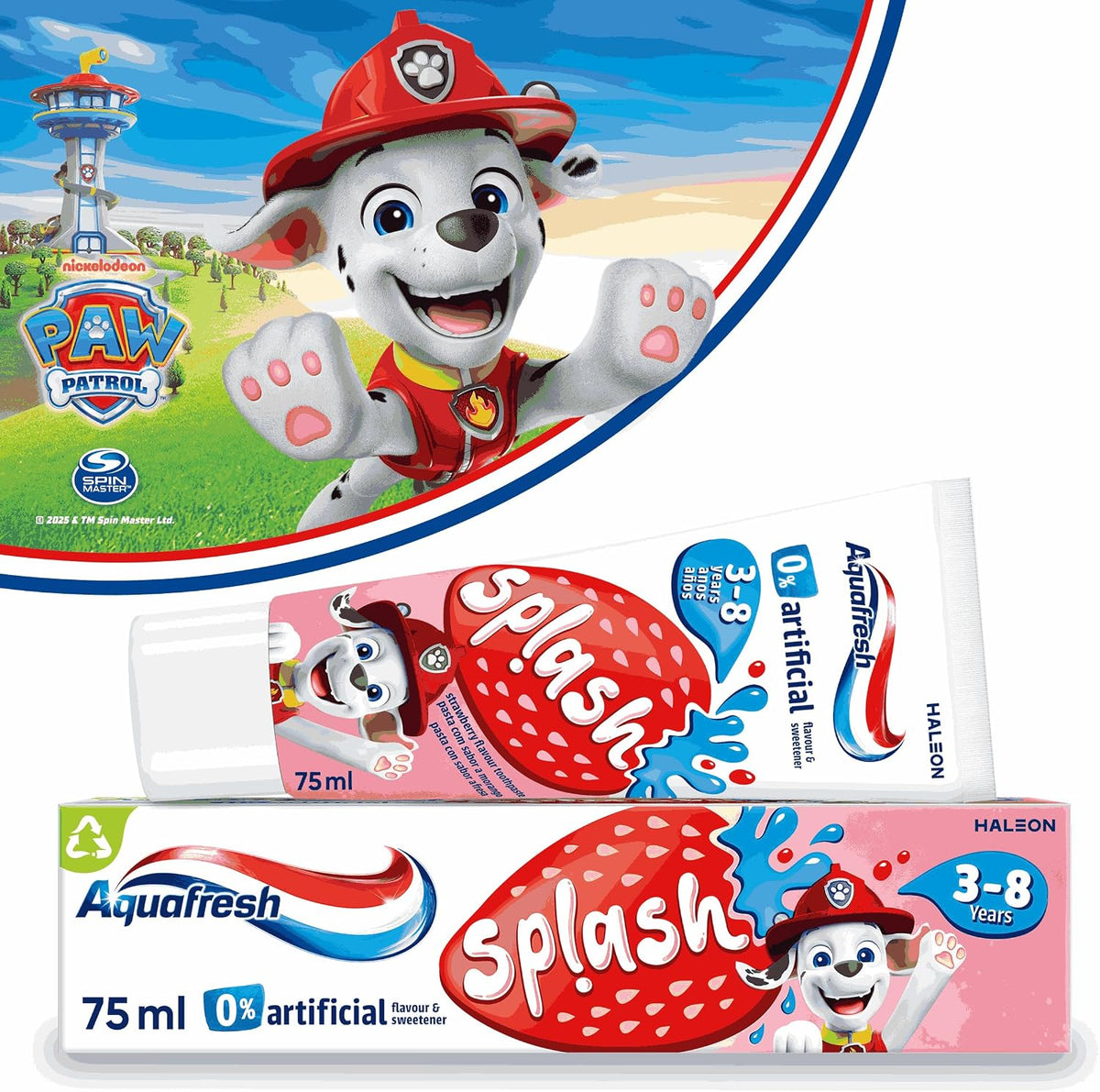 Aquafresh Paw Patrol Splash Kids Toothpaste, Strawberry, 75 ml