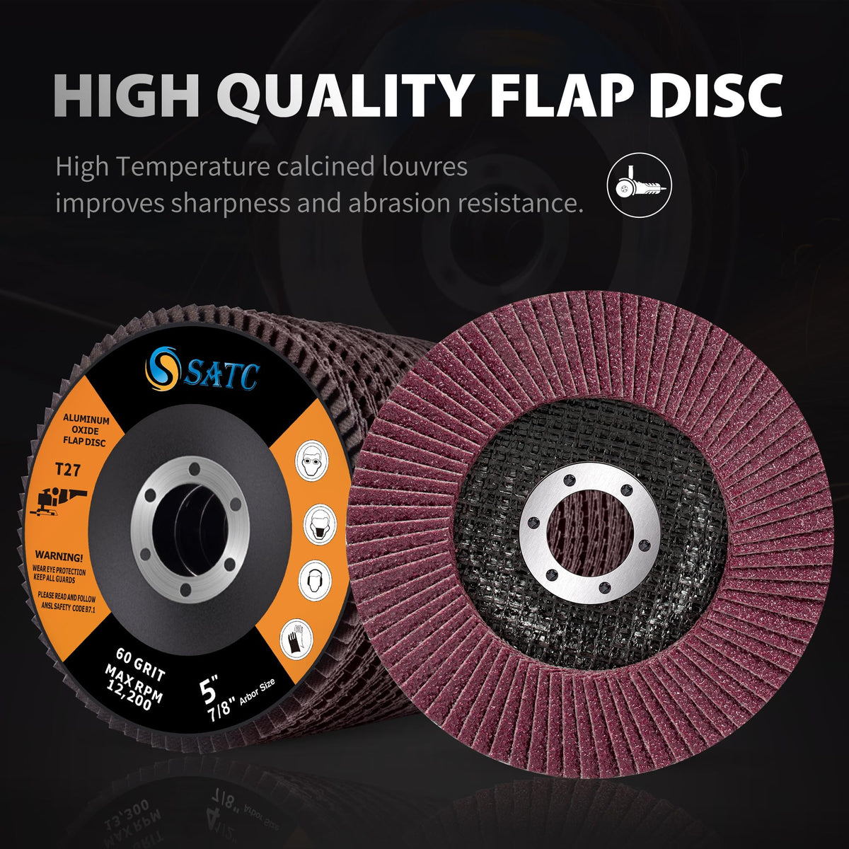 SATC Flap Discs 115mm 10 Pack Grinding Discs 120 Grit for Angle Grinder to Sanding Grinding Metal Wood