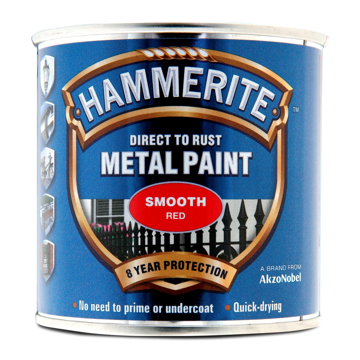 Hammerite Direct to Rust Metal Paint - Smooth Black Finish 250ML, 5084863