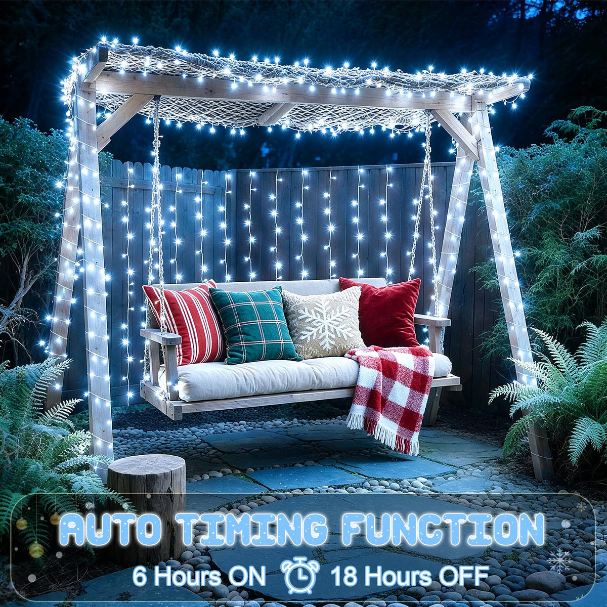 Dalugo Battery Fairy Lights, 3M 30 LED Warm White String Lights with 6h Timer, IP65 Waterproof Battery Powered Fairy Lights for Indoor Outdoor Christmas Decorations