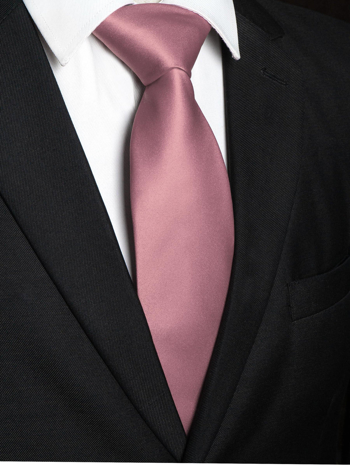 RBOCOTT Solid Color Tie Mens Necktie for Business and Wedding Party