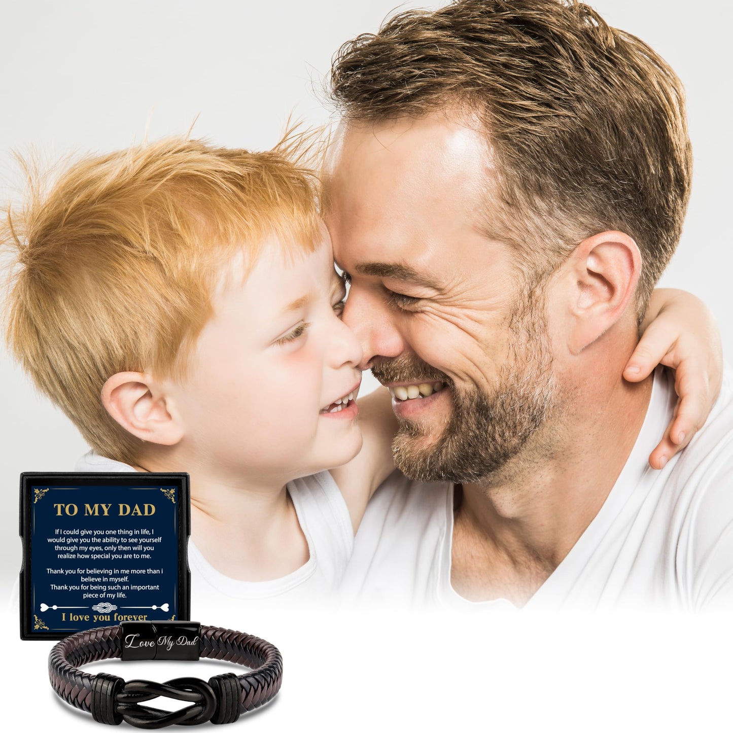 Gifts for Dad Grandad Mens Leather Bracelet Fathers Day Birthday Christmas Gifts