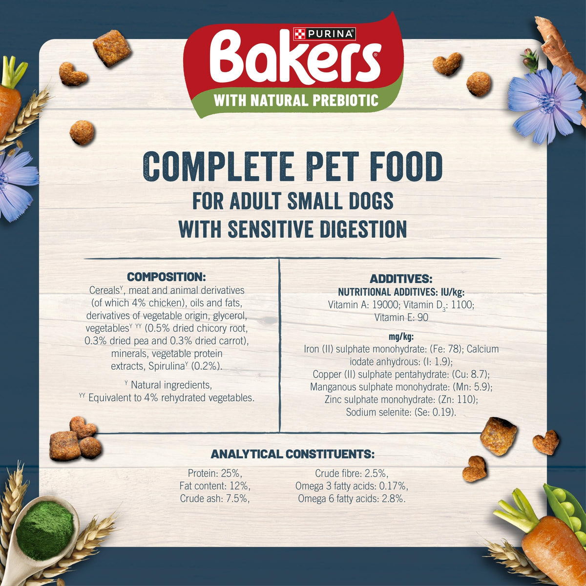 BAKERS Superfoods Small Dog Adult Dry Dog Food Chicken 1.1kg (Pack of 5)