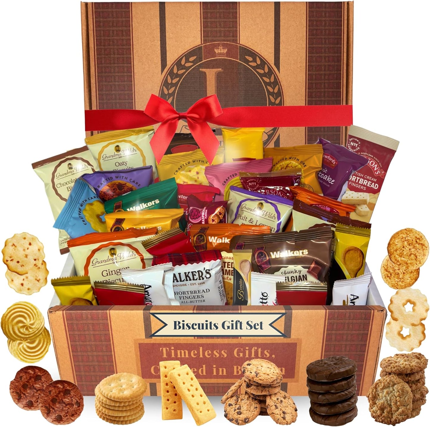 Biscuits Gift Set Hamper Bundle Contains 30 Packs of Individually Wrapped Biscuits Multipacks. Lordingtons Gift Hamper Includes a Variety of Loved Treats