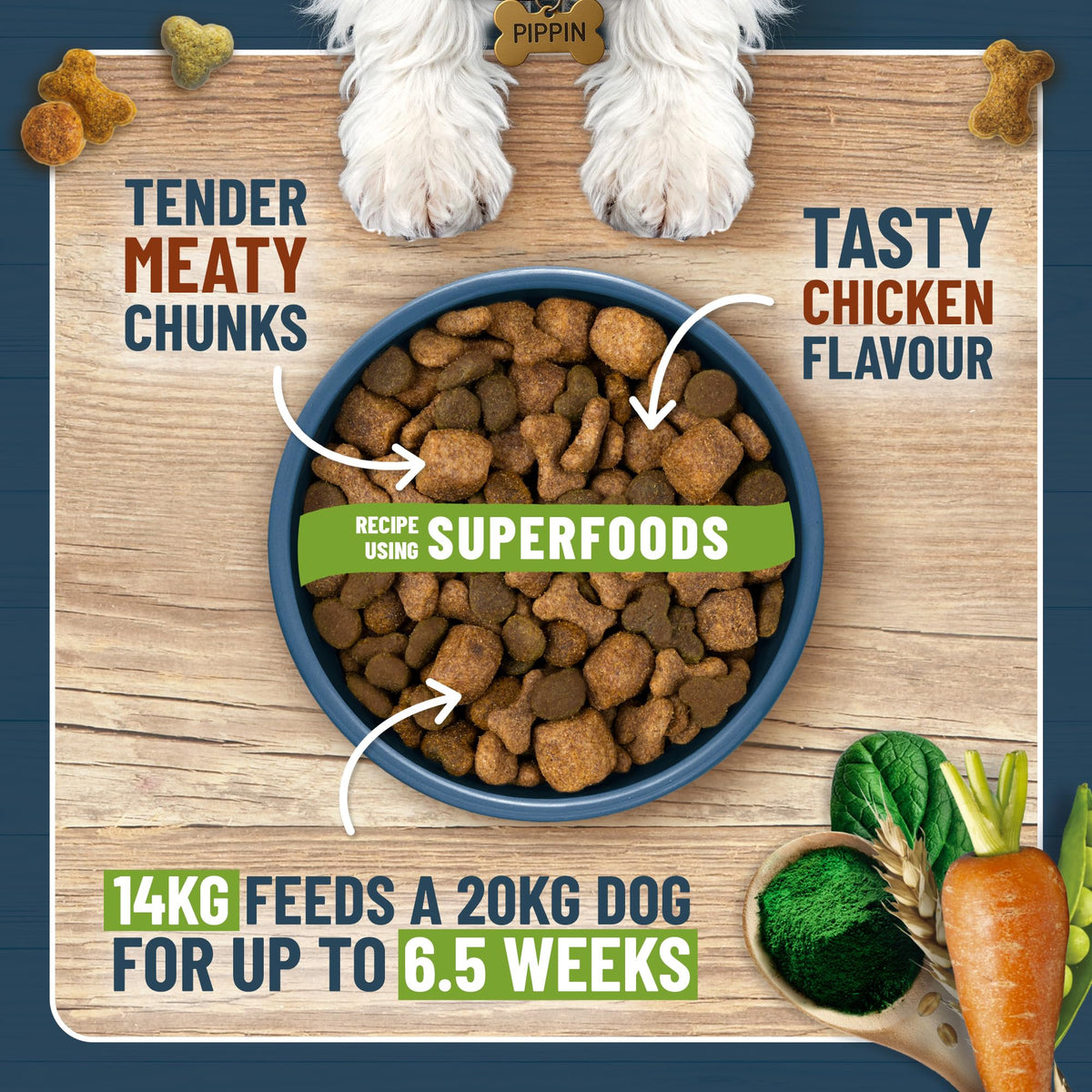 BAKERS Superfoods Adult Dry Dog Food Beef with Vegetables 14kg Pack