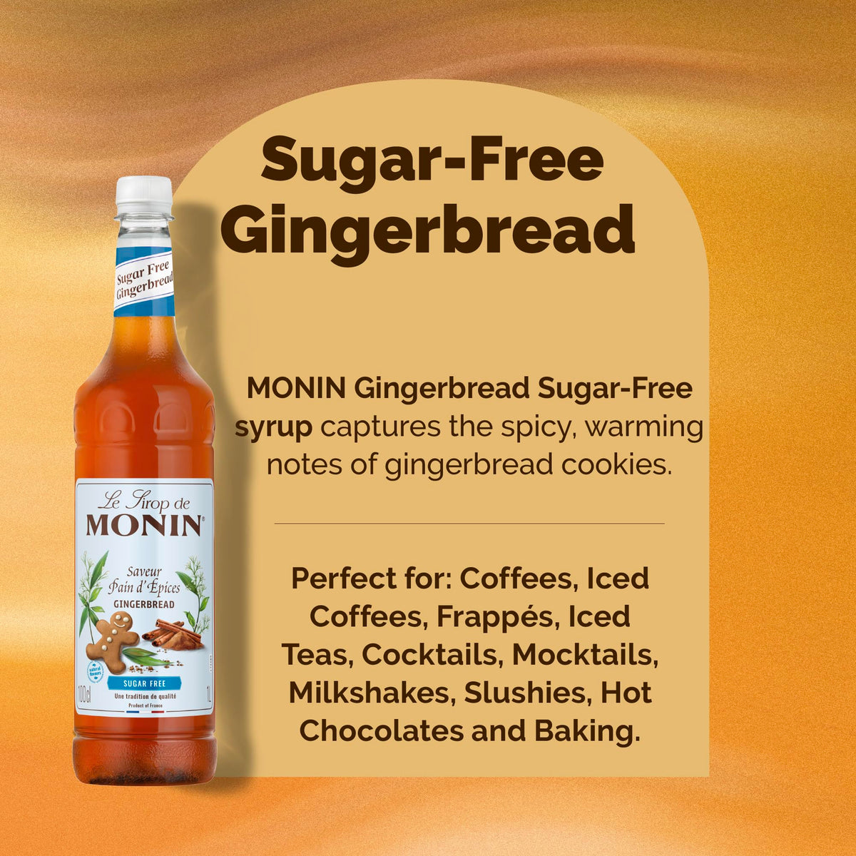 MONIN Premium Caramel Sugar Free Syrup 1L for Coffee and Cocktails. Vegan-Friendly, Allergen-Free, 100 Percent Natural Flavours and Colourings. Sugar-Free Coffee Syrup